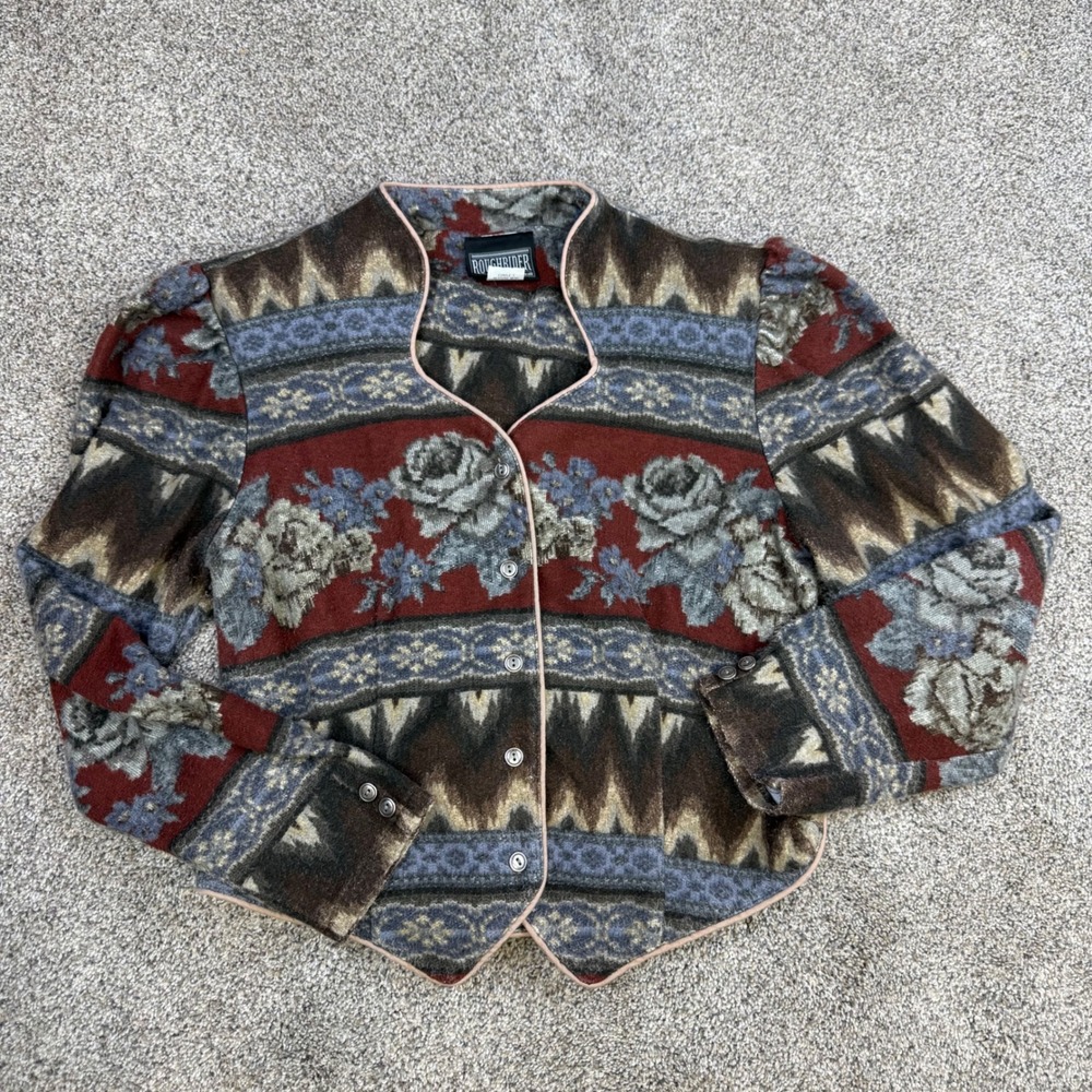 Vintage Roughrider by Circle T Western Floral Tapestry Jacket Medium USA